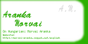 aranka morvai business card